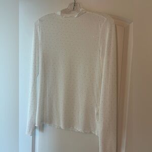 Elegant White Sheer Sparkly Top